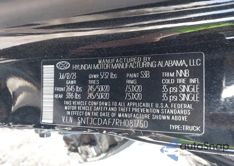 2024 Hyundai Santa Cruz Night from USA, damaged, VIN 5NTJCDAF7RH081750